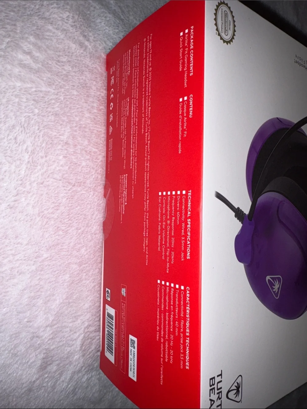 Nintendo Turtle Beach AirLite Fit Wired Gaming Headset - Purple